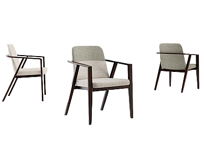 Wood Frame-Upholstered Seat & Back